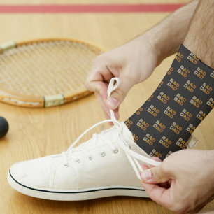 Retro Rad Dad Pattern Black Socks