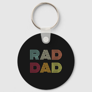 Retro Rad Dad Shirt Men Father&#; s Day Vintage Ma Keychain