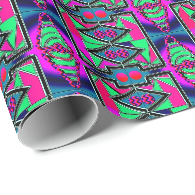 Retro Radiance: Vintage Contemporary Pastel Wrapping Paper (Roll Corner)