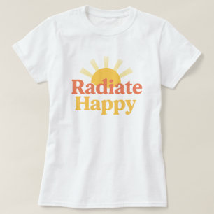 Retro Radiate Happy Sunshine Typography T-Shirt