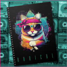 Retro Radical Cat with Bandana and Sunglasses