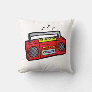 Retro Radio Boombox Throw Pillow