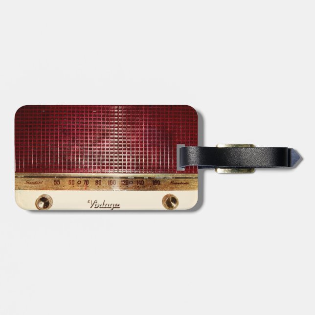 Retro radio luggage tag (Back Horizontal)