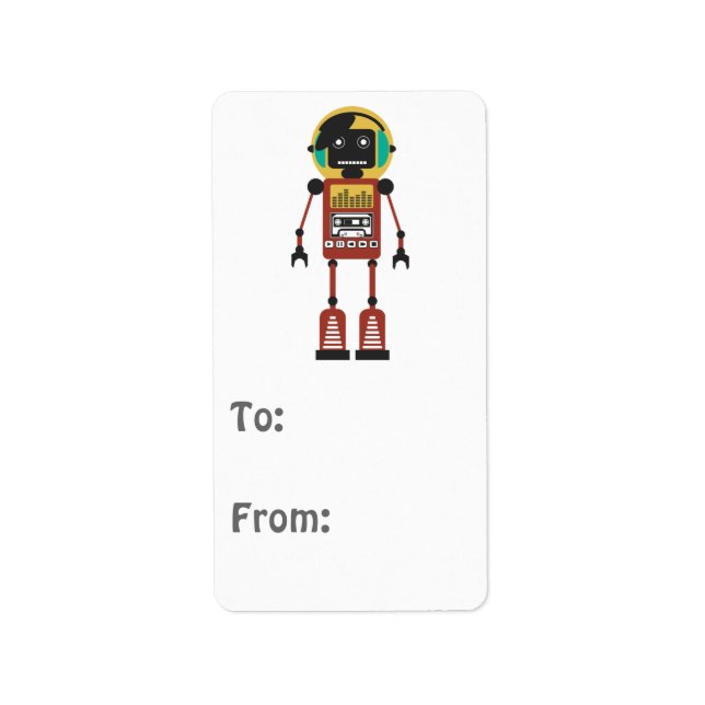 Retro Radio Robot Label (Front)