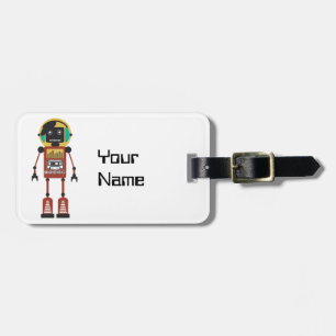 Retro Radio Robot Luggage Tag