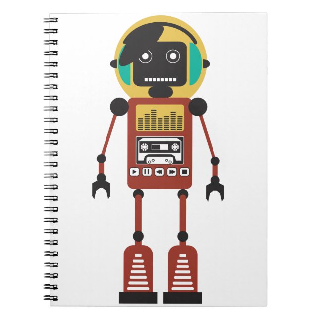 Retro Radio Robot Notebook (Front)