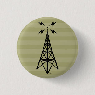 Retro Radio Tower 1 Inch Round Button