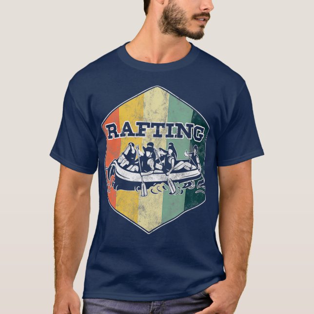 Retro Rafting Team Rafter Hobby Water Sports T-Shirt (Front)