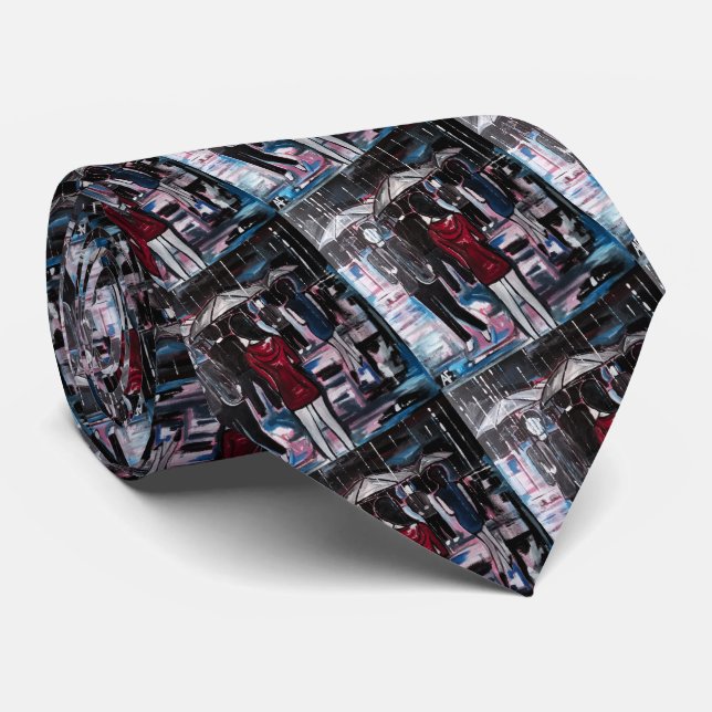 Retro Rain Painting by Alfred Fox Tie (Rolled)