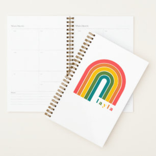 Retro Rainbow 5 Letter Name Personalized Planner