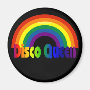 Retro Rainbow 80s Disco Queen Magnet