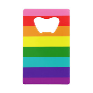 Retro Rainbow 8 Pride Credit Card Bottle Opener
