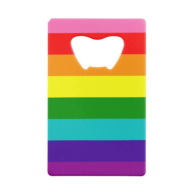Retro Rainbow 8 Pride Credit Card Bottle Opener (Back)