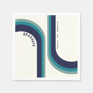 Retro Rainbow Arch Graduation Party  Napkin