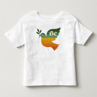 Retro Rainbow Be Peace Dove Toddler Tshirt