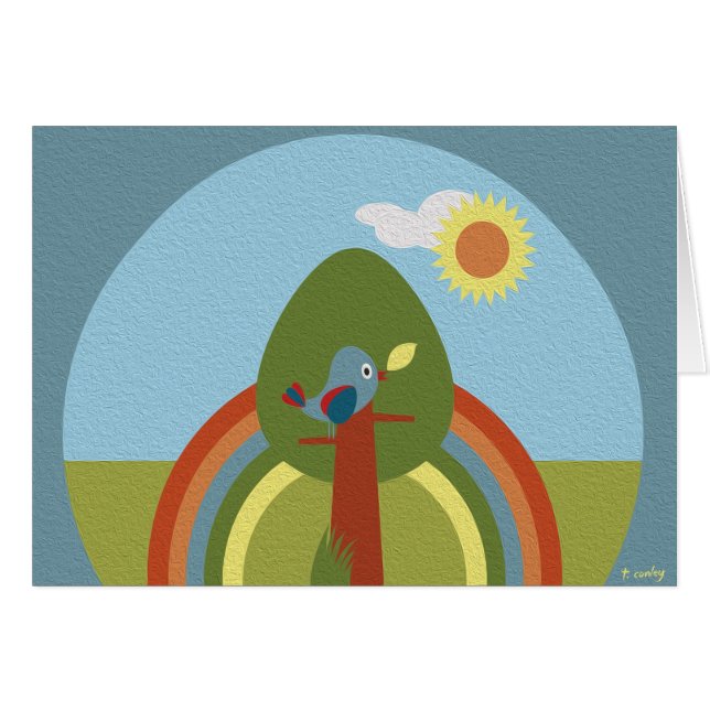 Retro Rainbow Bird (Front Horizontal)