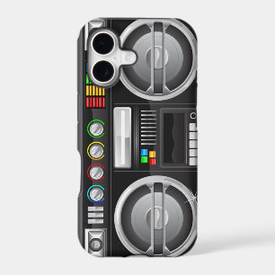 retro rainbow buttons boombox ghetto master