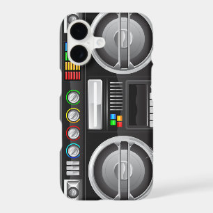 retro rainbow buttons boombox ghetto master