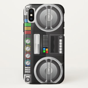 retro rainbow buttons boombox ghetto master Case-Mate iPhone case