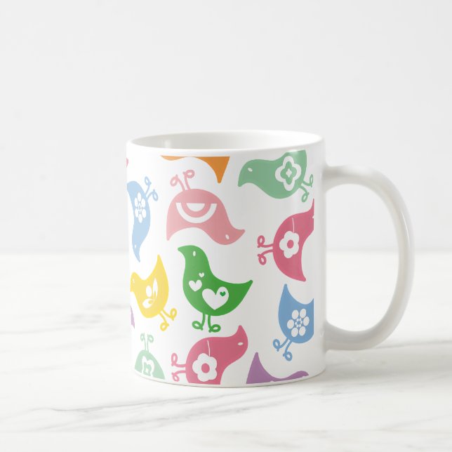 Retro Rainbow Chicks Amusants Custom Gig Mug (Droite)