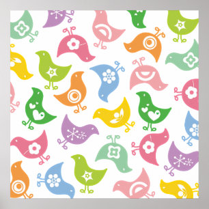 Retro Rainbow Chicks Colour Fun Custom Poster