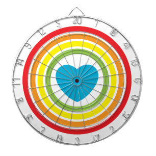 retro rainbow circles dartboard