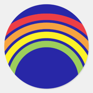 retro rainbow classic round sticker