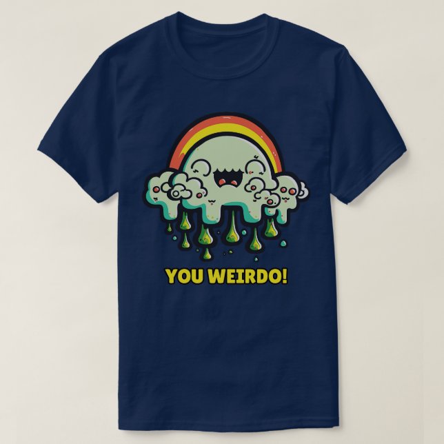 Retro Rainbow Cloud Weirdo T-Shirt (Design Front)