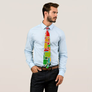 Retro Rainbow Colour Wheel Chart abstract art Tie