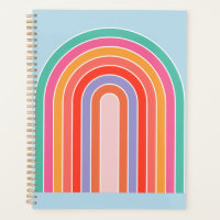 Retro Rainbow Colourful Blue