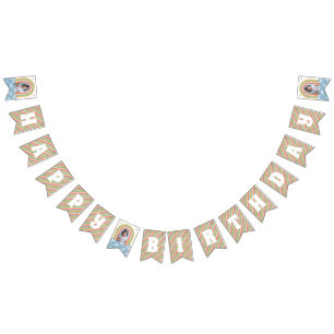 Retro Rainbow & Daisies Birthday Bunting Banner