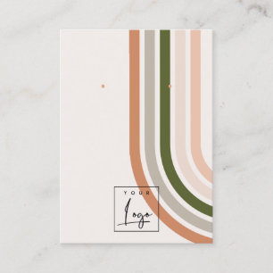 Retro Rainbow Desert Chic Logo Earring Display Business Card