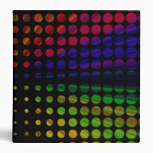 Retro Rainbow  Dots 1.5" Binder