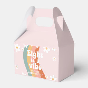 Retro Rainbow Eight is a Vibe Daisy 8th Birthday Favor Box