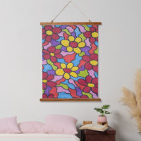 Retro Rainbow Flower Pattern 