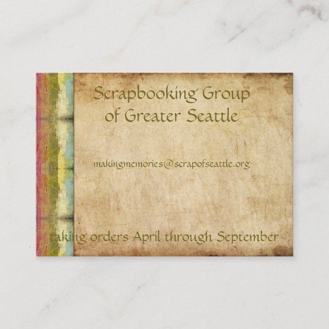 Retro Rainbow Grunge Business Card (Front)