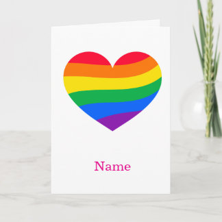 Retro Rainbow Heart - Cute Colourful Abstract Art Card