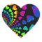 Retro rainbow hearts on black