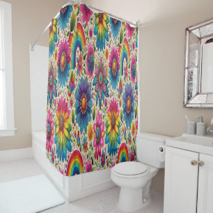 Retro Rainbow Hippie Floral