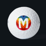 Retro Rainbow Personalized Monogram Colourful Golf Balls<br><div class="desc">Customize the font style and colour</div>