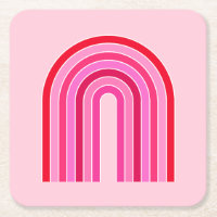 Retro Rainbow Preppy Pink And Red Arch