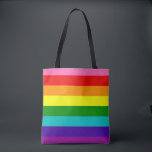 Retro Rainbow Pride Tote Bag<br><div class="desc">Retro inspired rainbow stripes inspired by the original pride flag design by gilbert baker including pink and turquoise.</div>