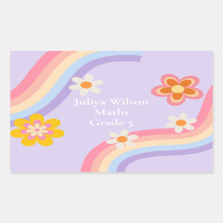 Retro Rainbow  purple back to school Sticker
