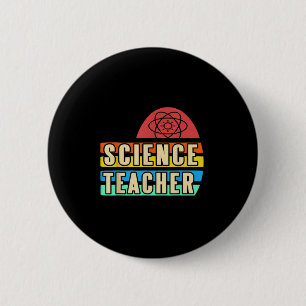 Retro Rainbow Science Teacher Nerdy Physics Pride  2 Inch Round Button