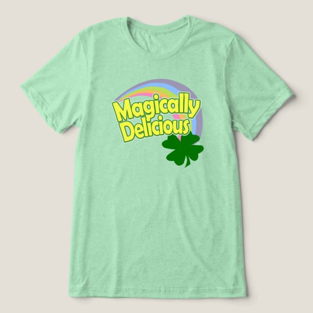 Retro Rainbow Shamrock Tri-Blend Shirt (Design Front)