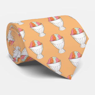 Retro Rainbow Sherbet Ice Cream Dessert Orange Tie