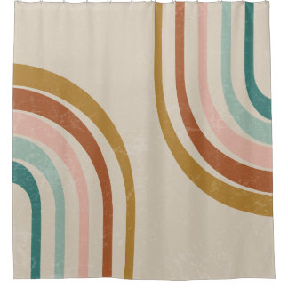 Retro Rainbow Shower Curtain