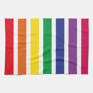Retro RAINBOW Stripes Kitchen Towel