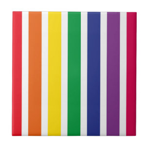 Retro RAINBOW Stripes Tile