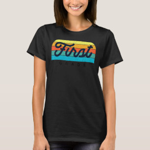 Retro Rainbow Teacher First Grade 1st Grader Cute  T-Shirt